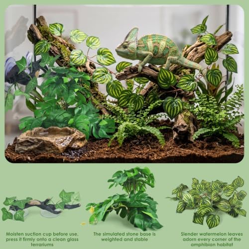 KATUMO 3PCS Reptile Plants, Terrarium Plant Artificial Decor, Fake Plant - Image 3