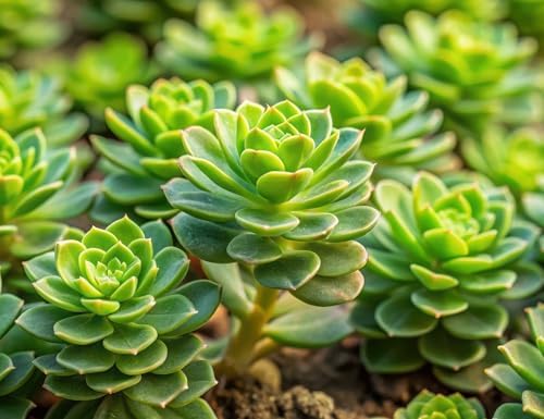 Gold Stonecrop Live Rooted Plant Plugs – Hardy Succulent Ground Cover Starter Plants – Pink Fall Blooms – Drought Tolerant Perennial Sedum for Outdoor Gardens & Rock Gardens (1 Plugs) by CZGrain