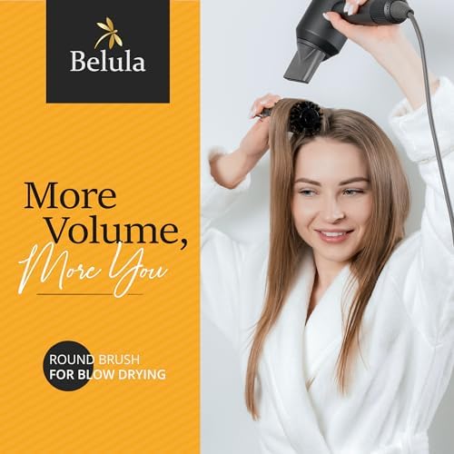 Belula Boar Bristle Round Brush for Blow Drying, Medium 1.2-Inch Barrel - Image 2