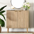 Vrullu Fluted Storage Cabinet, Free Standing Buffet, Wood Sideboard, Multifunctional Accent Storage for Living Room, Hallway, Entryway, Dining Room (1, Oak) by Vrullu