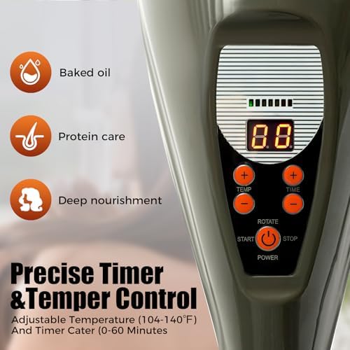 950W Wall Mount Hair Treatment Machine,Orbiting Rotating Hair Processor for Salon Home Use,Time Adjustable,Professional Hair Care for Spa Family (Grey) - Image 4