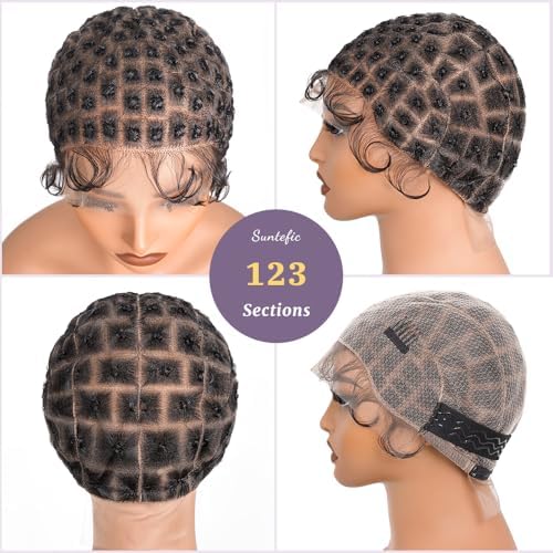 Braided Wig Cap With Baby Hair Crochet Wig Cap For Crochet Braids Hair Glueless Double Full Hd Lace Wig Caps For Black Women(#1B Black,123 Sections) - Image 5