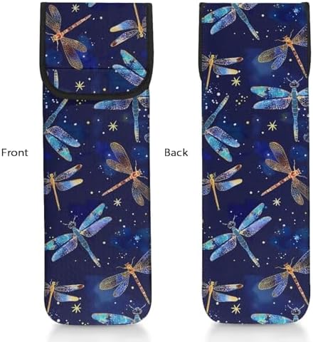 Generic Ohuysud Dragonfly Print Curling Iron Storage Bag, Large Capacity, Heat Resistant, Multi Pockets, Organizer, Holder - Image 3