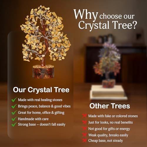 YATSKIA Yellow Aventurine Crystal Tree, Birthday Gifts for Women, Mom & Grandma, Handmade Gem Tree of Life, Boho Home, Room & Office Desk Decor, Thank You Gifts - Image 6