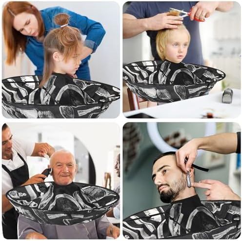 FEBSNOW Hair Cutting Cloak Cape Foldable Haircut Umbrella Cape for Adults - Image 7
