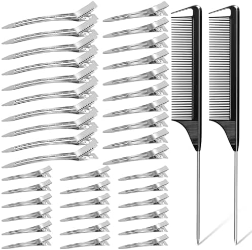 MORGLES 70PCS Metal Hair Styling Clips Set with Rat Tail Combs for Styling by Morgles