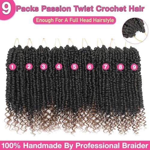 Passion Twist Crochet Hair 8" 1B/30 Pre-Twisted 9Packs - Image 3
