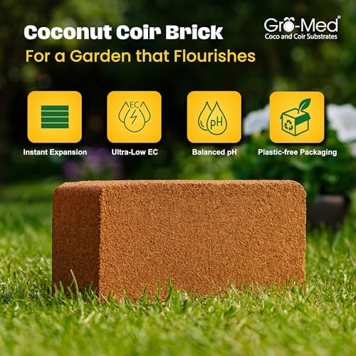Gro-Med Organic Coco Coir Bricks (10 Pack) - Enriched Coco Coir for Plants - Image 2