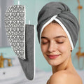 VOOVA & MOVAS Microfiber Hair Towel 2 Pack,Vine Gray,Anti-Frizz Turban by VOOVAMOVAS