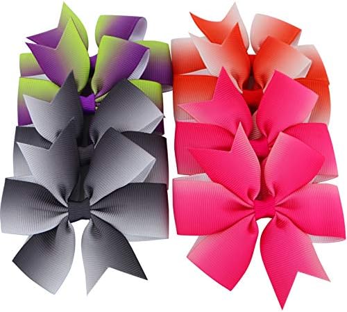 20 Pair 3in Pinwheel Rainbow Bows Grosgrain Ribbon Hair Clips For Baby Girls Teens Kids Toddler Gifts Accessories - Image 5