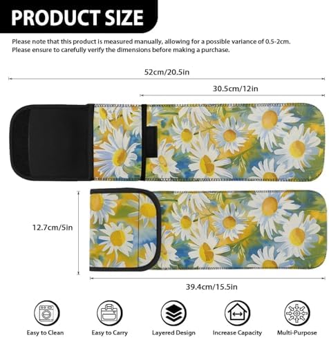 ZOUTAIRONG Daisy Curling Iron Bag for Traveling Hair Straightener Case Curling Iron Travel Case Heat Resistant Curling Iron Holder for Salon Station Women's Storage Bag Flat Iron Case Travel Bag - Image 3