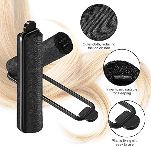 Syhood 60 Pcs 0.6 Inch Satin Foam Sponge Hair Rollers for Women, Black - Image 3
