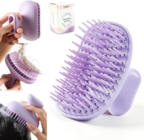 Shampoo Brush Scalp Massager, Scrubber Exfoliator for Dandruff, Purple by YIUMAF
