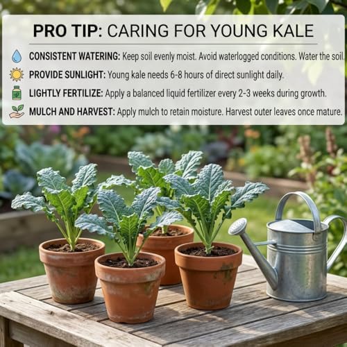 2 Kale Plants, Live Kale Plant in 4'’ Pot, Live Vegetable Seedling - Image 2