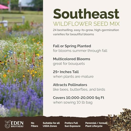 Eden Brothers Southeast Wildflower Mixed Seeds for Planting, 10 lb - Image 2