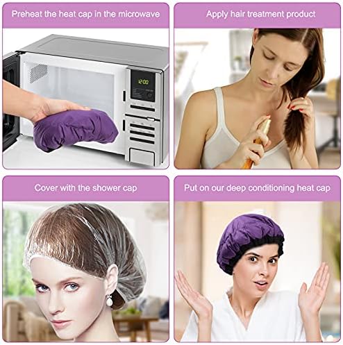 Deep Conditioning Microwavable Heat Cap for Steaming Hair Styling and Treatment, Haircare Therapy (Purple) - Image 4
