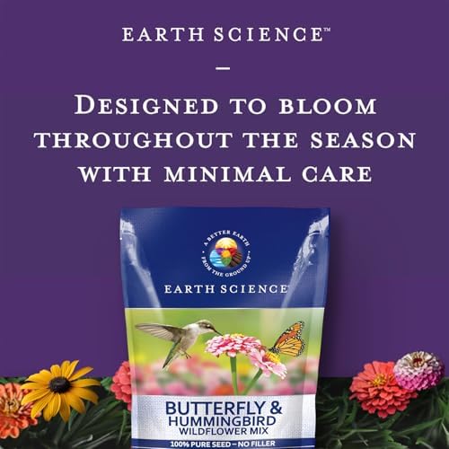 Earth Science Butterfly & Hummingbird Wildflower Seed Blend - 4oz - Premium Flower Seeds to Attract Bees, Butterflies, Hummingbirds & Native Pollinators - Non GMO - Image 6