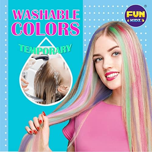 Hair Braiding Kit for Girls 8-12, FunKidz Handheld Hair Temporary Coloring Clamp with Hair Chalk for Kids Washable Hair Makeup Kit - Image 2