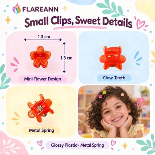 Mini Flower Hair Clips for Baby, 100 Pcs Toddler Hair Clips - Image 3