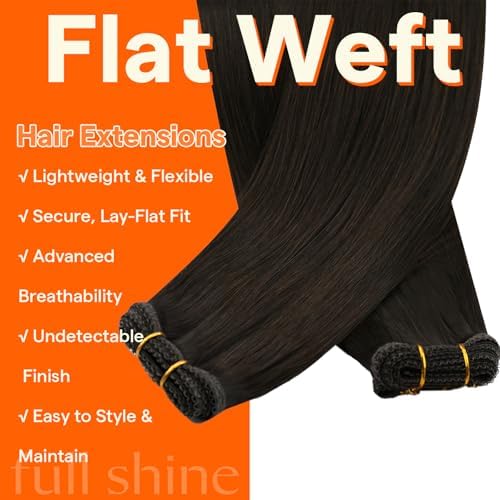 Full Shine Weft Hair Extensions Human Hair for Women 22 Inch 80g - Image 2