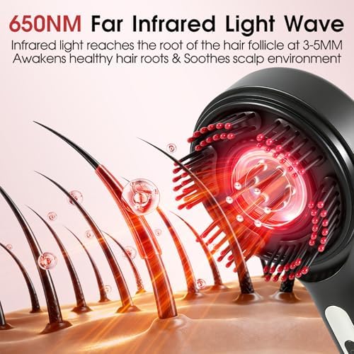 Red Light Hair Brush, Hair Oil Applicator and Laser Therapy Scalp Massager - Image 5