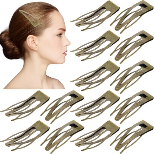 Chinco Ancient Bronze 24 Pcs Double Grip Hair Metal Snap Clips,2.8 Inch by Chinco