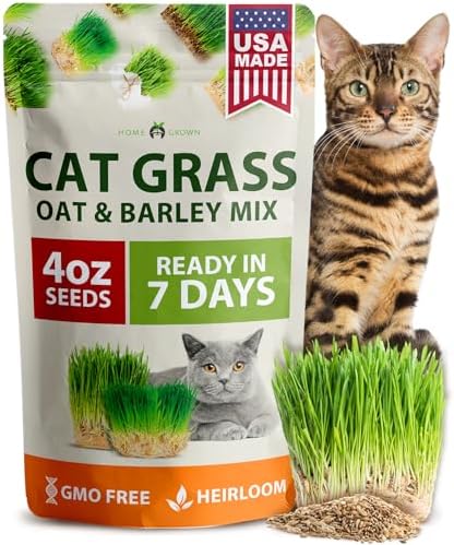 HOME GROWN Cat Grass Seeds 4 oz Oat & Barley Mix Indoor Refill Kit by HOMEGROWN