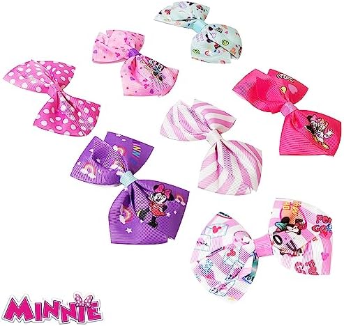 Disney Minnie Mouse Hair Bows - Hair Accessories Gift Set - Minnie Hair Bow - 7 Pcs 4 Inch Bundle - Hair Bows for Girls - Minnie on each clip - Alligator Clip - Ages 3 + - Image 2