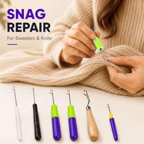 Nalexmi Crochet Hooks for Hair, Latch Hook Crochet Needle Set for Braiding, Locs, Dreadlocks and Passion Twist Extensions, with Tail Comb and Duckbill Hair Clips, Pink Styling Kit - Image 3