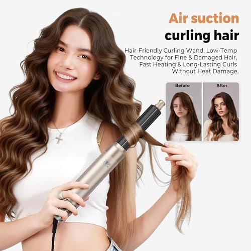 OKWRAP 5 in 1 Hair Dryer Brush Set, Hot Air Styler with Auto Wrap Curler, Detachable Blow Dry Brush for Drying, Curling, Straightening & Smoothing - Image 3