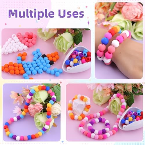Tinkrstuff 90Pcs 14mm Purple Mix Large Silicone Hair Beads - Image 5