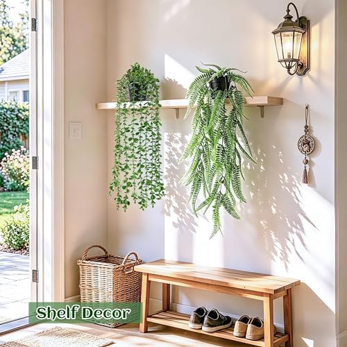 Der Rose 4Pcs Fake Hanging Plants with Lush Cascading Greenery - Image 6
