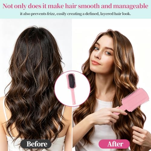 Auhrjomra Curl Defining Brush Pink, Volume Curly Hair Brush for Effortlessly Detangling Shaping and Styling Women's Curls, Waves & Coils, Curly Hair Products, Reduce Frizz - Image 5