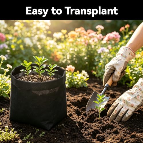 Fabric Grow Bags - 12.6x11.8 inches Black Plant Grow Bags, 40pcs - Image 5