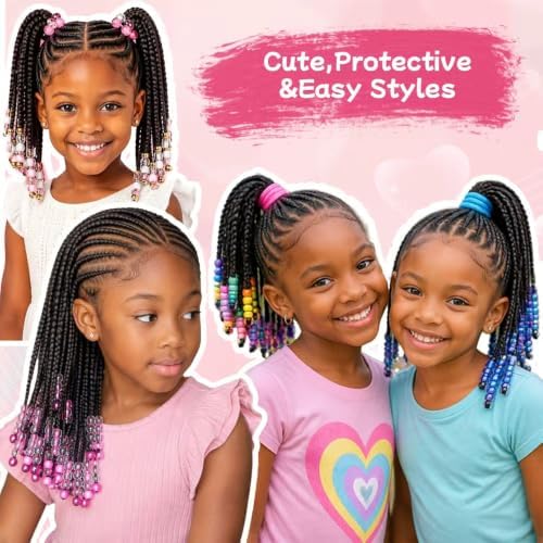 Kid Ponytail With Beads Braid Detachable Protective Hairstyle For Girl - Image 4
