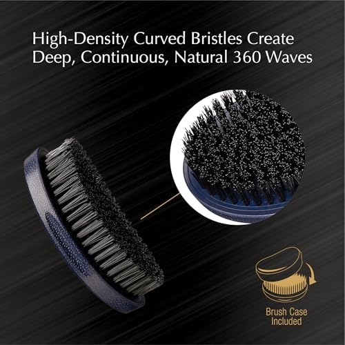 Red by Kiss Premium Pocket Wave Brush Hard – Bow Wow Curved Palm Brush for 360 Waves, High Density Hard Bristles for Coarse or Long Hair, Travel Cover, Ideal for Wolfing & Durag Use - Image 3