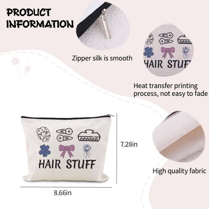 Hair Stuff Bag for Travel Hair Accessory Pouch for Girls Hairdresser Hairstylist Bags for Supplies Cosmetology Student Gifts Bag Salon Cosmetic Makeup Bags Barber Hairdresser Toiletry Zipper Pouches - Image 4