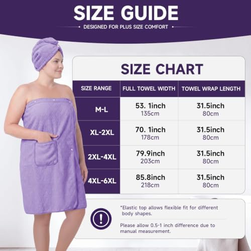 Oversized Bath Towel Wrap for Women with Plus Size Hair Dry Towel Set - Image 6