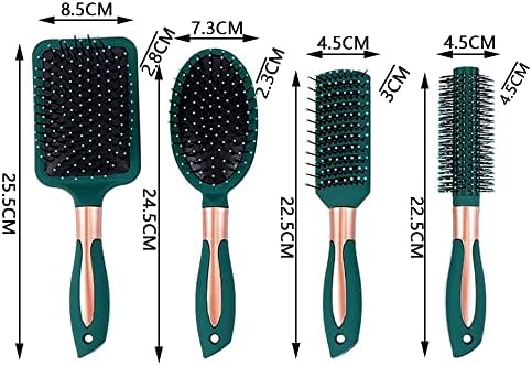 Anti-Static Hair Brush Set - Oval, Round, Vent, Detangling and Paddle Combs for Wet or Dry Hair - Massage and Shine for Women, Men, Kids - Image 2