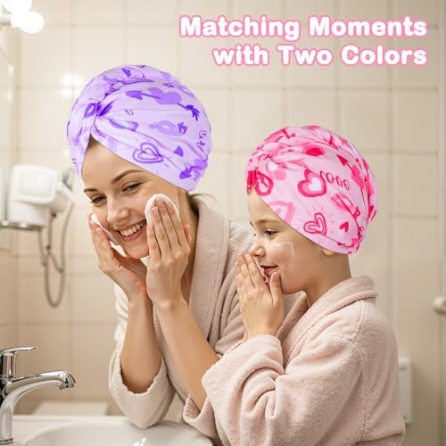 FIOBEE Microfiber Hair Towel Wrap for Kid Girls Rapid Drying Hair Turbans - Image 2