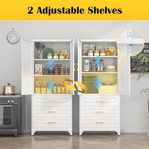SteeLoong 75" Metal Storage Cabinet with Doors and 2 Adjustable Shelves - Image 5