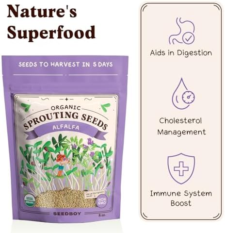 Seedboy Organic Non-GMO Sprouting Seeds (Alfalfa) - Image 4