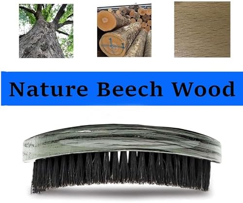 Premium Palm Wave Brush for Men 360 - Medium Hard Curved 360 Wave Hair Brushs - Made with Nature Beech & Nylon Boar Bristle Men's Hair Brush For Black Men 360 (Gery wood grain) - Image 4