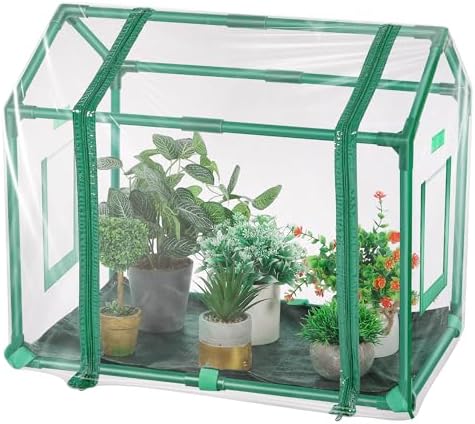 Mini Greenhouse with Potting Mat for Indoor Plant, Portable Greenhouse by Meonum