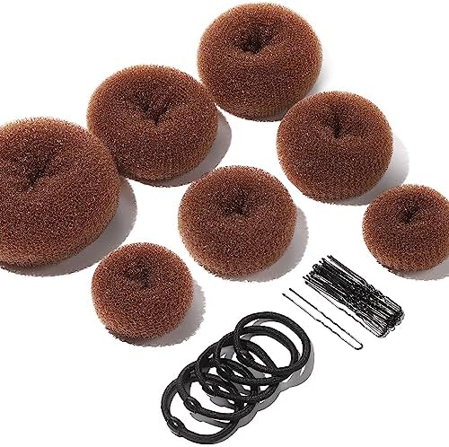 Teenitor Hair Bun Maker, 7pcs Bun Donuts for hair Buns(1 Extra-Large, 2 Large, 2 Medium, 2 Small), Light Brown by PERFECTYOURBEAUTY