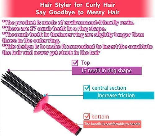 17 Teeth Curl Defining Brush, Professional Hair Styler Tool for Curly Hair, Salon and Home (2Pcs) - Image 5