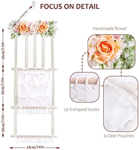 cherrboll Hair Bows Holder Headband Organizer for Girls, Hair Clips Hanger Storage with Hooks, Wall Hanging Decor for Nursery Room - Image 4