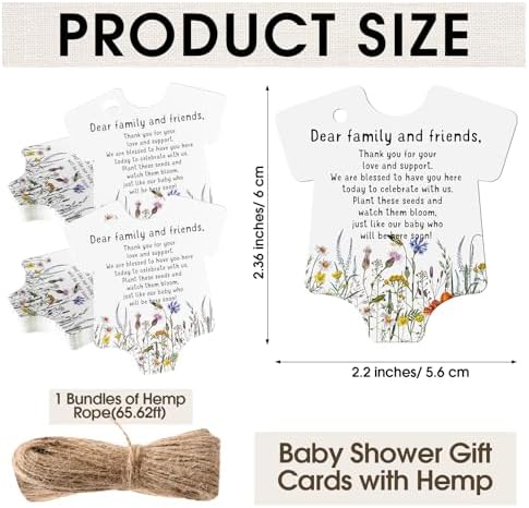 Fumete 50 Sets Wildflower Baby Party Favors for Guests, Wildflower - Image 3