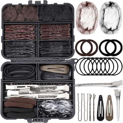Teenitor 163psc Hair Accessories Kit, Bobby Pins Hair Pins Hair Net Hair Clips and Hair Ties Hair Bands, Hair Kit for Dances Ballet Competition with Hair Accessories Organizer by PERFECTYOURBEAUTY