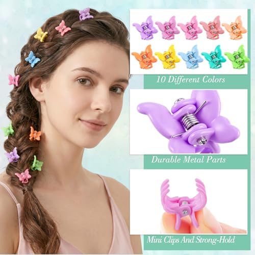 SUMAJU 80Pcs 0.6In Mini Butterfly Hair Claw Clips for Women Girls Barrettes - Image 4